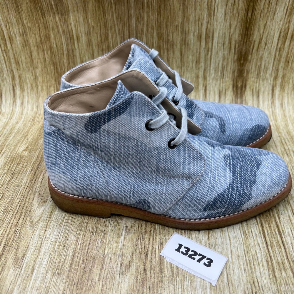 Stella McCartney Camo Canvas Desert Boots Women's Size 6 Blue Shoes 341092 - Picture 10 of 10